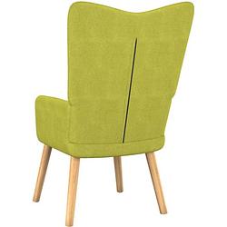 Foto van The living store relaxstoel met voetenbank stof groen - fauteuil