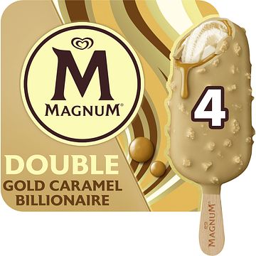Foto van Magnum ijs double gold caramel billionaire 4 x 85ml bij jumbo