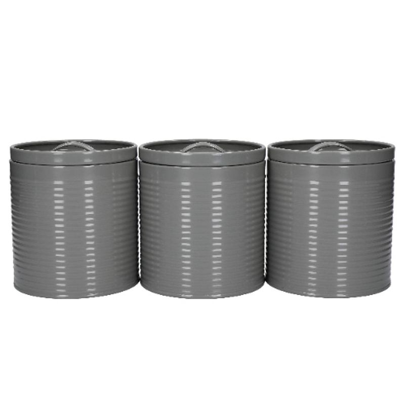 Foto van Kitchencraft - voorraadbussen, set van 3 stuks, 1 l, grijs - kitchencraft