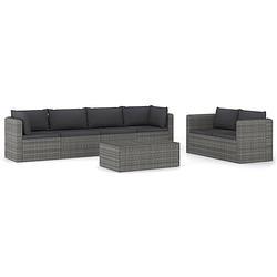 Foto van Vidaxl 7-delige loungeset met kussens poly rattan grijs