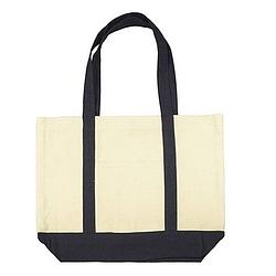 Foto van Beige canvas basic schouder tas 47 x 39 cm - shopper