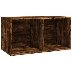 Foto van Vidaxl opbergbox voor lp's 71x34x36 cm bewerkt hout gerookt eikenkleur