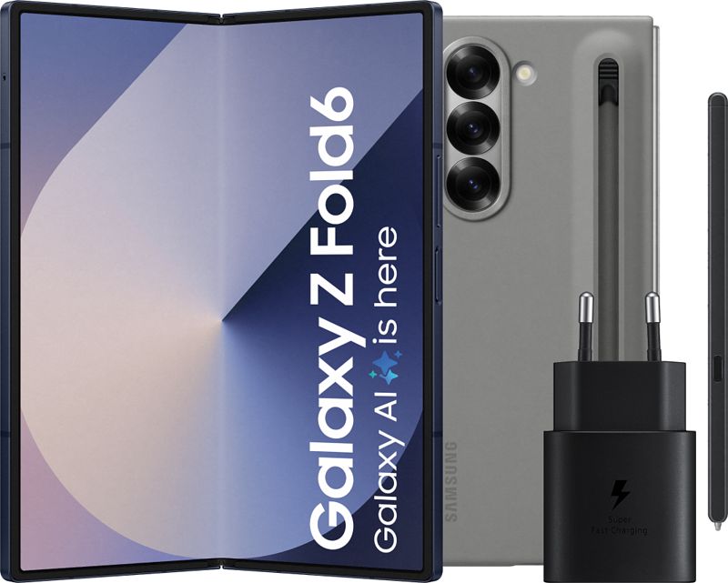 Foto van Samsung galaxy z fold 6 512gb blauw 5g + accessoirepakket