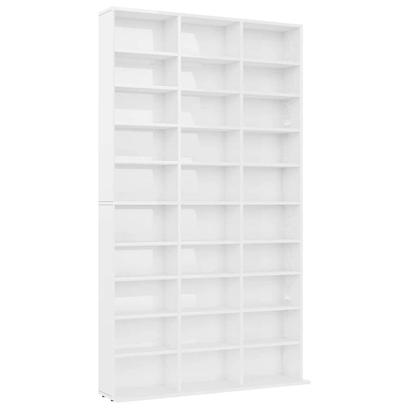 Foto van Vidaxl cd-kast 102x23x177,5 cm spaanplaat hoogglans wit