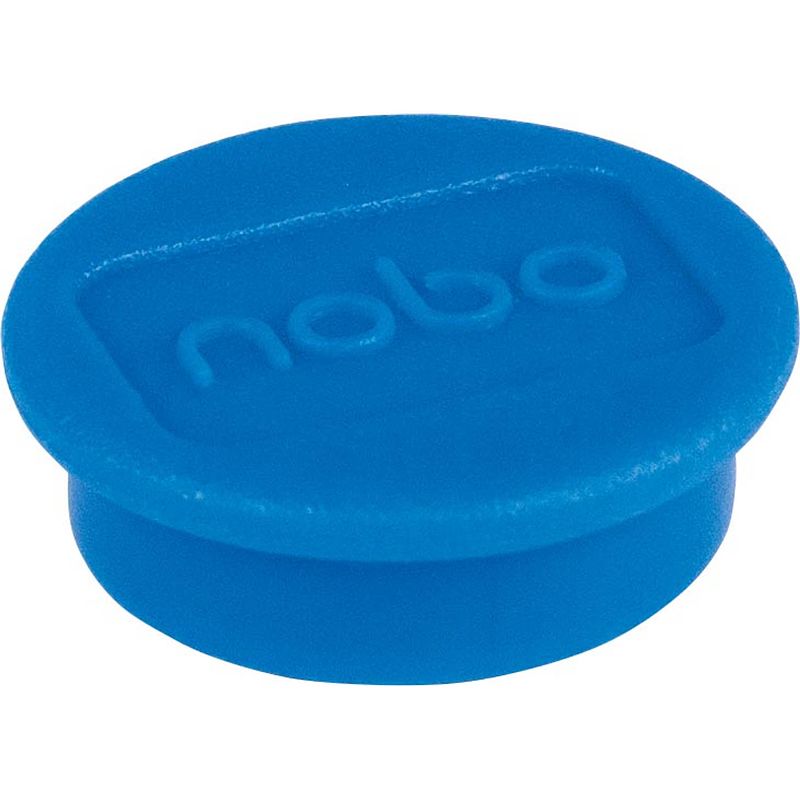 Foto van Nobo magneten voor whiteboard diameter van 13 mm, pak van 10 stuks, blauw