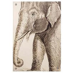 Foto van Wandkleed olifant - geel - 112x80 cm - leen bakker