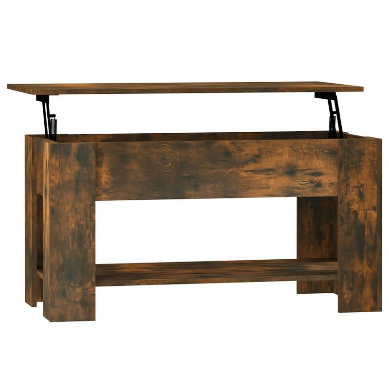 Foto van The living store salontafel lift-top - 101 x 49 x 52 cm - gerookt eiken