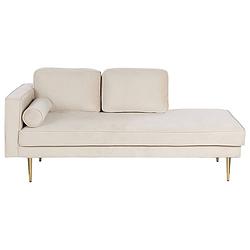 Foto van Beliani miramas - chaise longue-beige-fluweel