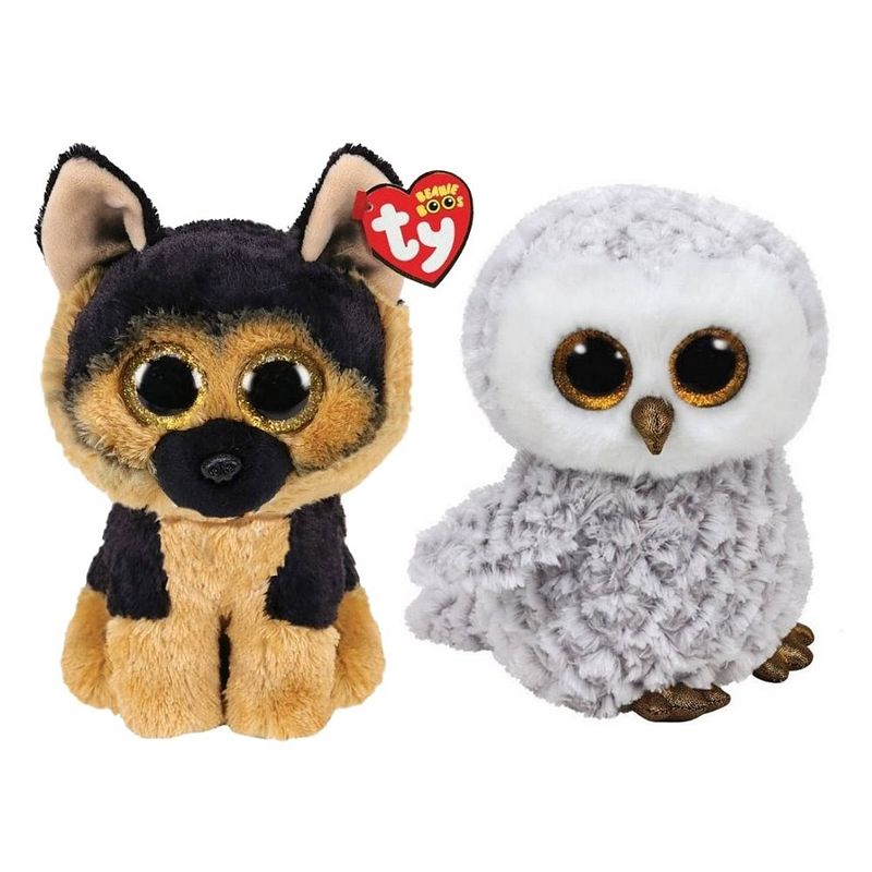 Foto van Ty - knuffel - beanie buddy - spirit german shepherd & owlette owl