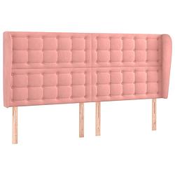 Foto van Vidaxl hoofdbord met randen 203x23x118/128 cm fluweel roze