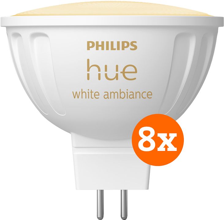 Foto van Philips hue spot white ambiance mr16 8-pack