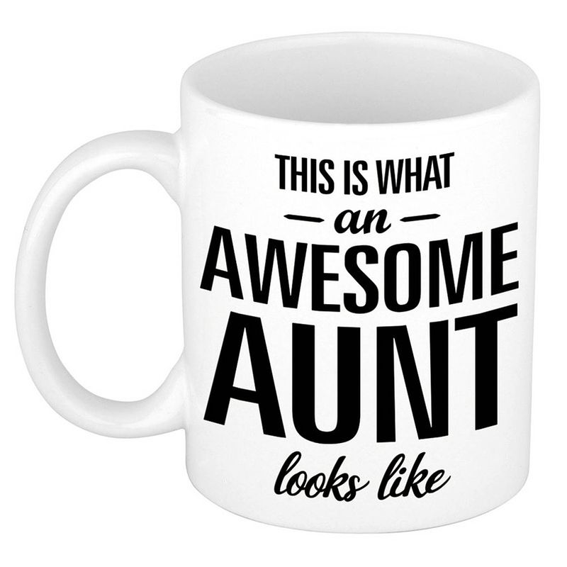 Foto van Awesome aunt /tante cadeau mok / beker 300 ml - feest mokken