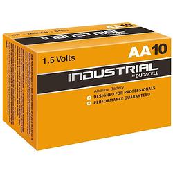 Foto van Duracell industrial alkaline aa batterijen 10 stuks