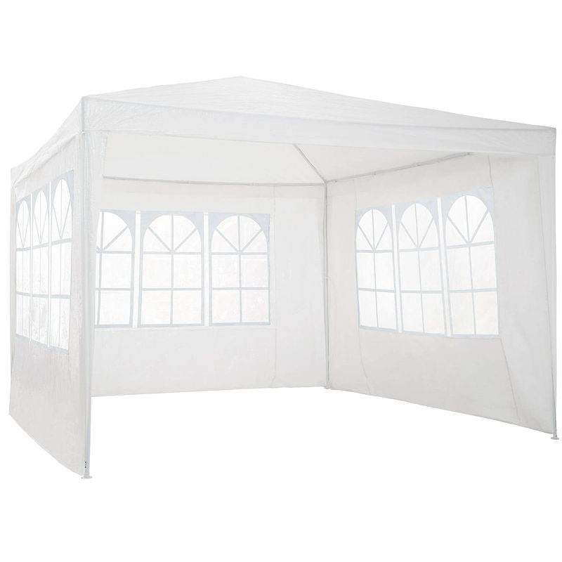 Foto van Tectake® - tuinpaviljoen partytent baraban 3x3m met 3 zijdelen - wit