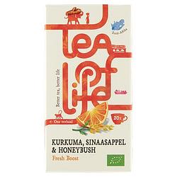 Foto van Tea of life kurkuma, sinaasappel & honeybush fresh boost 20 stuks 30g bij jumbo