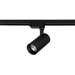 Foto van Led railverlichting - track spot - prixa pina - 1 fase - 20w - helder/koud wit 6500k - mat zwart - rond - aluminium