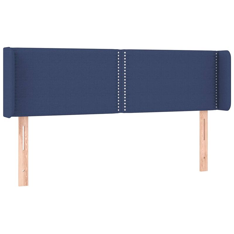 Foto van The living store hoofdbord - 147 x 16 x 78/88 cm - blauw - stof