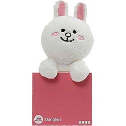 Foto van Line friends knuffelkonijn cony hangend 12 x 17 cm pluche wit