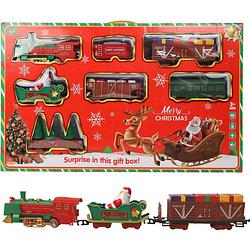 Foto van Kerst treinset ii met animatie, licht en geluid/muziek - 19-delig - rood & groen