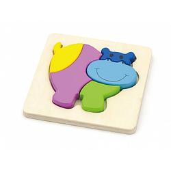 Foto van Viga toys houten vormenpuzzel nijlpaard 5 stukjes