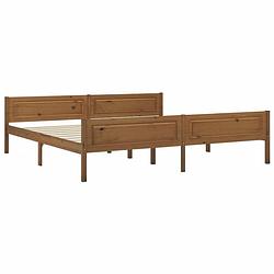 Foto van The living store bedframe massief grenenhout honingbruin 200x200 cm - bed