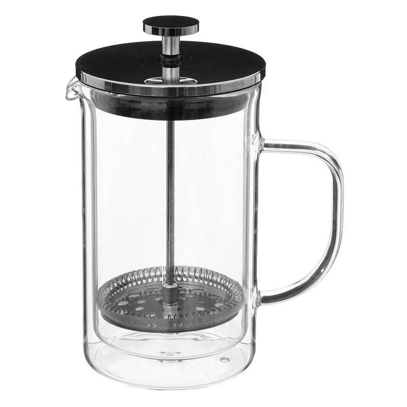 Foto van Secret de gourmet french press cafetiere - dubbelwandig glas - 600 ml - cafetiere