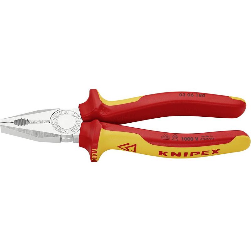 Foto van Knipex 03 06 180 vde combinatietang 180 mm din iso 5746, din en 60900