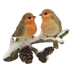 Foto van Clayre & eef bruine decoratie vogels 11*6*10 cm 6pr2794