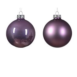 Foto van Decoris - kerstbal glas d8 cm klila ass 6st kerst