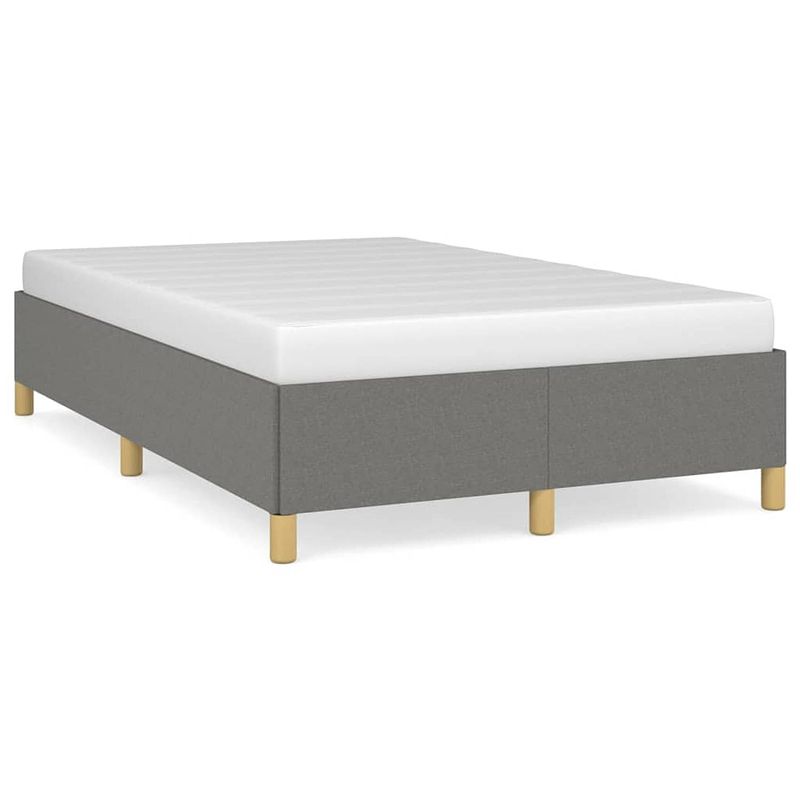 Foto van The living store bedframe - donkergrijs - 203 x 123 x 35 cm - stof en multiplex