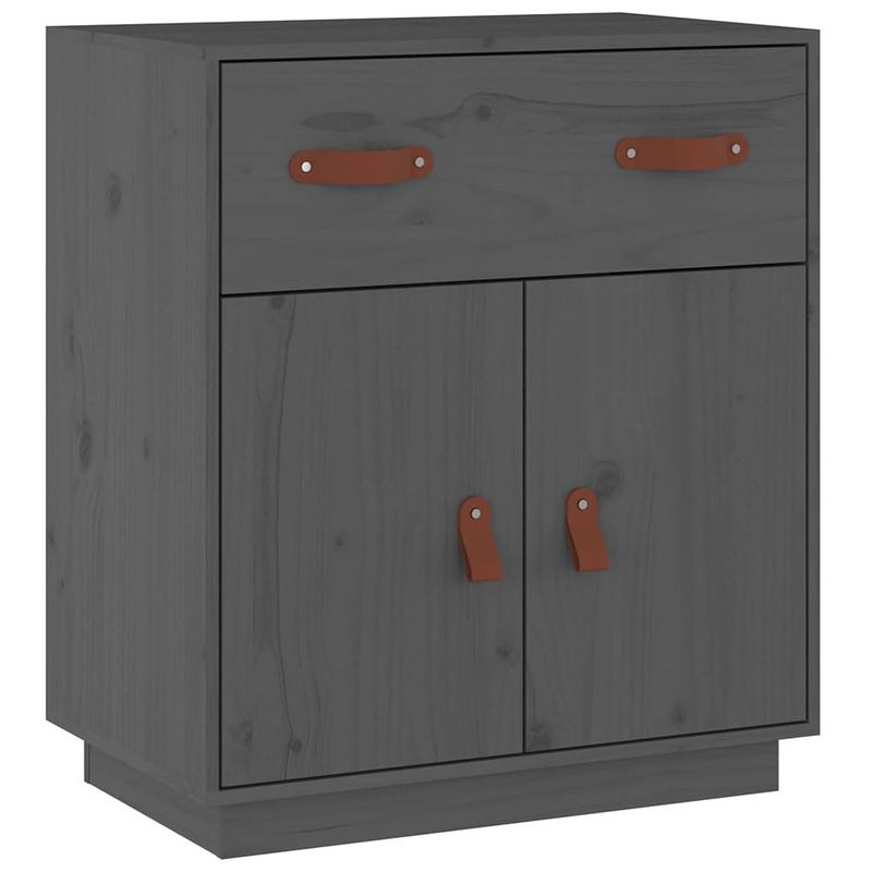 Foto van Vidaxl dressoir 65,5x40x75 cm massief grenenhout grijs