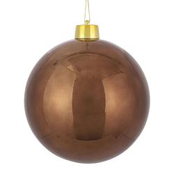 Foto van 1x mega kunststof decoratie kerstballen kastanje bruin 25 cm - kerstbal