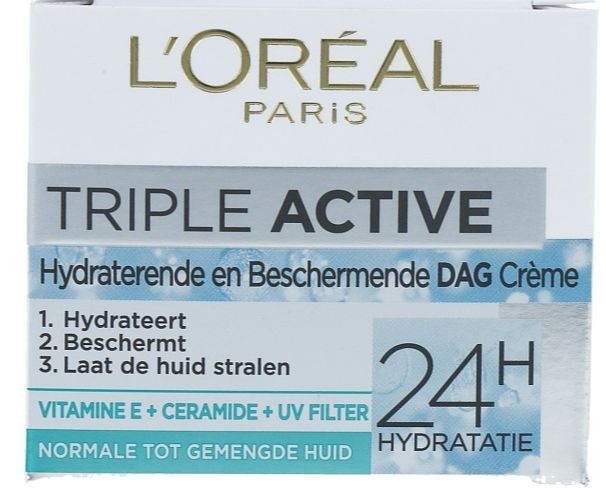 Foto van L'soréal paris triple active dagcrème normale, gemengde huid