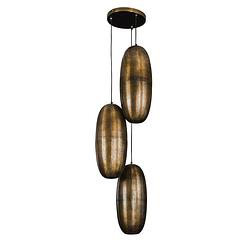 Foto van Giga meubel - hanglamp metaal brons - 3-lichts - 45x45x180cm