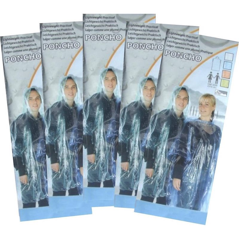 Foto van 5-set regenponcho'ss waterdicht unisex blauw mannen & vrouwen