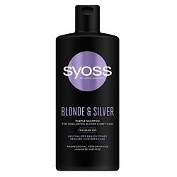 Foto van Blonde & zilver purple shampoo neutraliserende gele shampoo voor blond en grijs haar 440ml