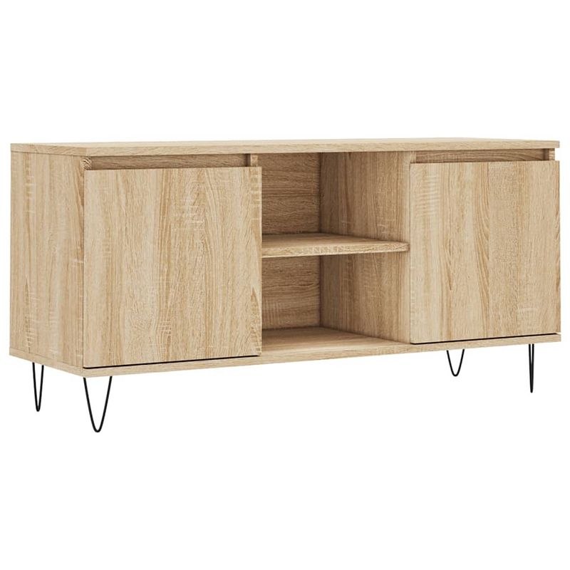 Foto van The living store tv-meubel sonoma eiken - 104 x 35 x 50 cm - veel opbergruimte