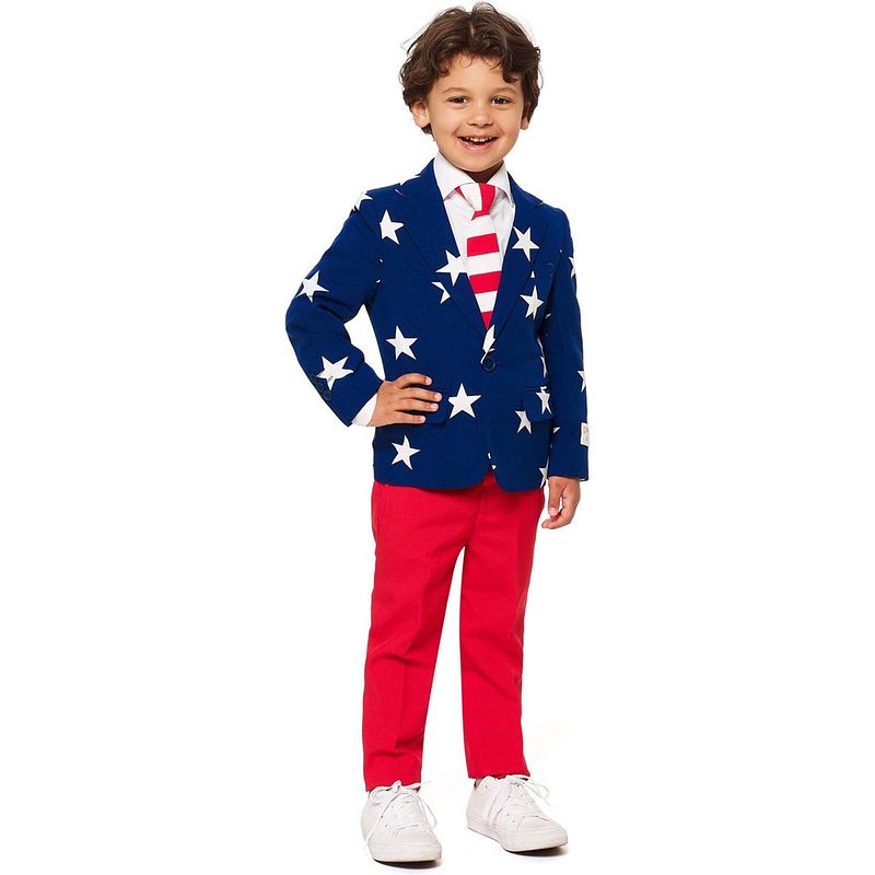 Foto van Opposuits verkleedpak stars and stripes jongens polyester