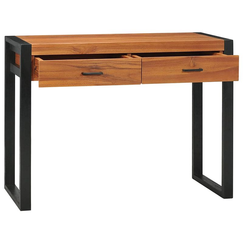 Foto van The living store rustic charm houten bureau - 100x40x75 cm - gerecycled teakhout