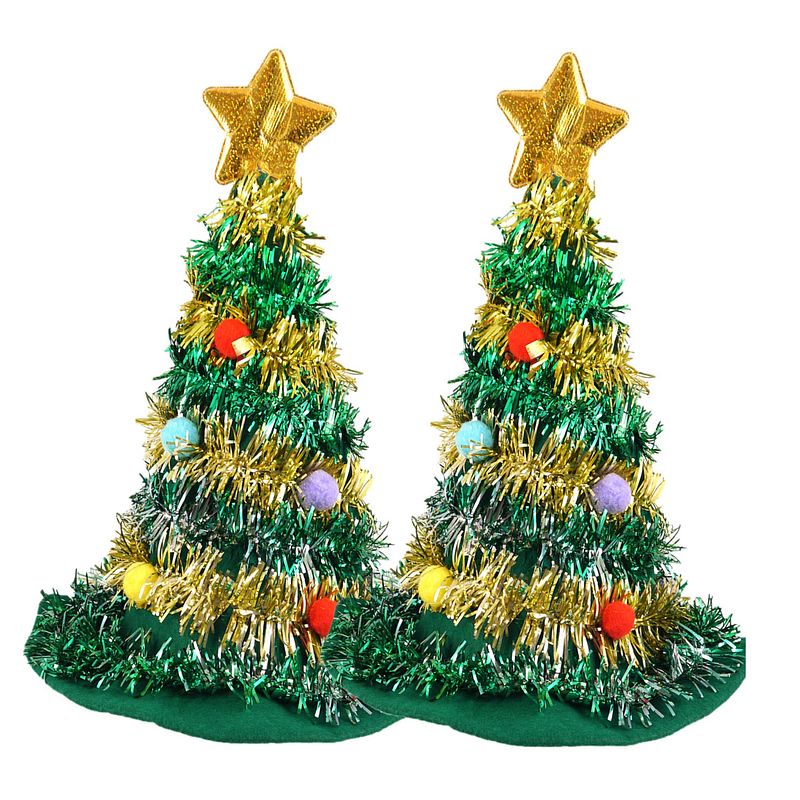 Foto van Henbrandt kerstboom hoeden/mutsen - 2x - 43 cm - voor volwassenen  - kerstmutsen
