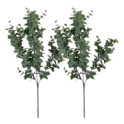 Foto van 2x grijs/groene eucalyptus kunsttakken kunstplant 65 cm - kunstplanten