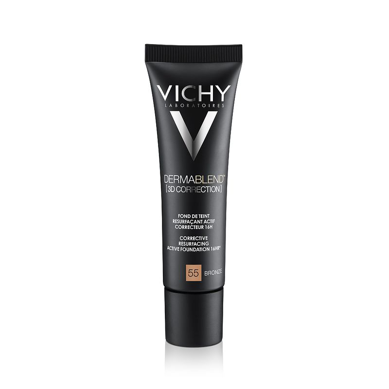 Foto van Vichy dermablend 3d correctie foundation nr55 - voor een vette en onzuivere huid 30ml