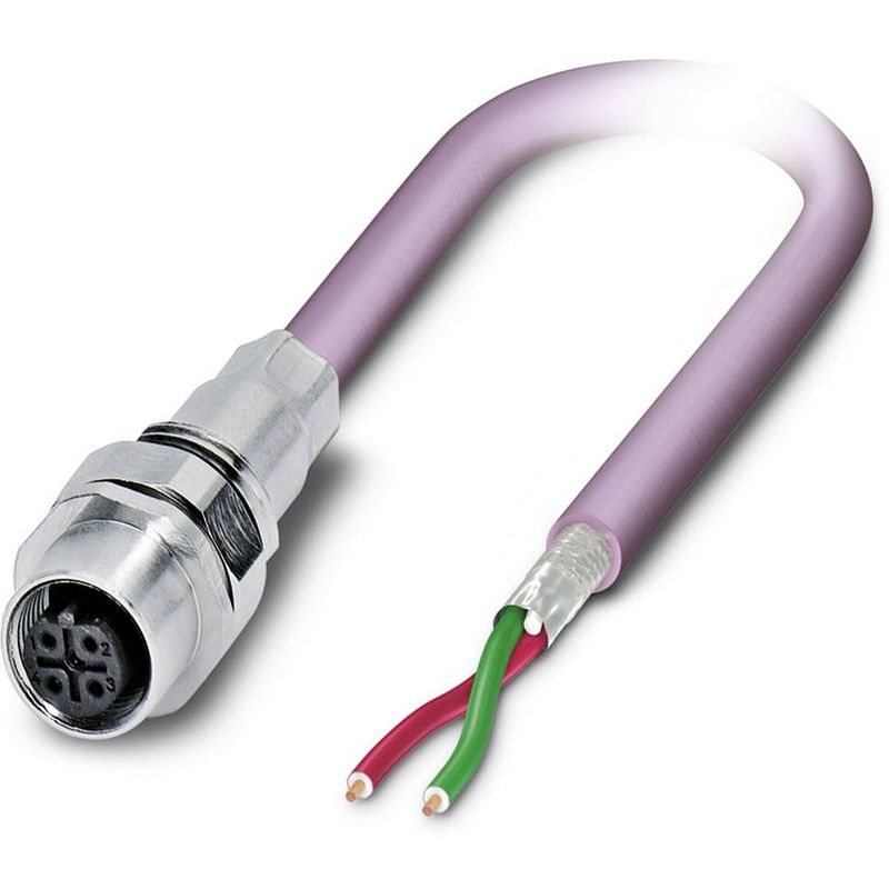 Foto van Phoenix contact 1525597 sensor/actuator steekconnector m12 aantal polen: 2 bus, inbouw 0.50 m 1 stuk(s)