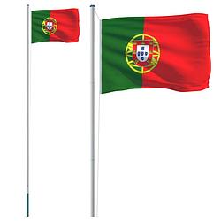 Foto van Vidaxl vlag met vlaggenmast portugal 6,23 m aluminium