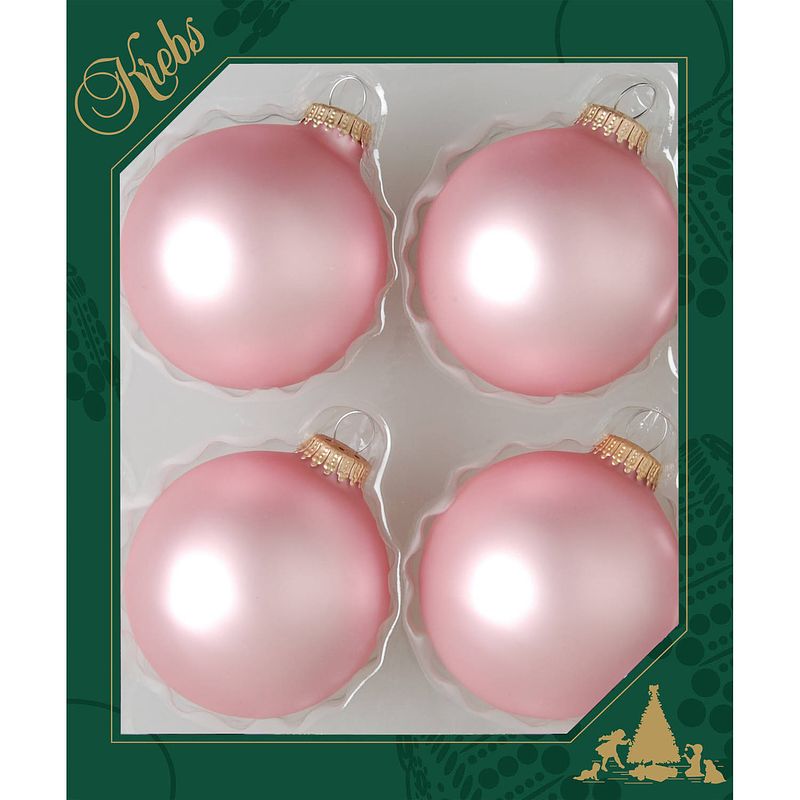 Foto van 8x stuks glazen kerstballen 7 cm chic mat roze - kerstbal