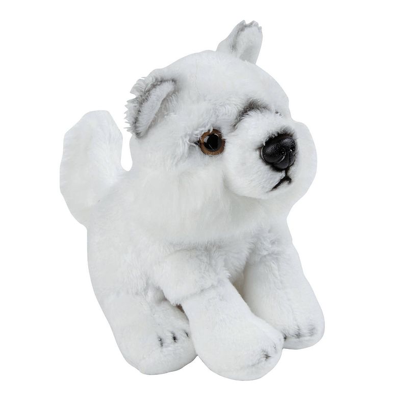 Foto van Pluche knuffel dieren artische wolf 15 cm - knuffeldier