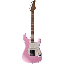 Foto van Mooer gtrs guitars standard 801 shell pink intelligent guitar met gigbag