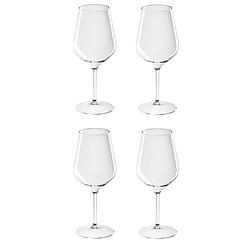 Foto van 4x witte of rode wijn glazen 47 cl/470 ml van onbreekbaar kunststof - wijnglazen