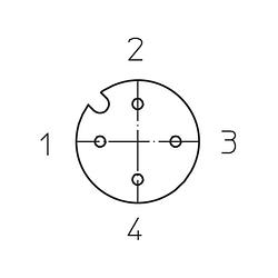 Foto van Lutronic 1141 sensor/actuator connector, geassembleerd m12 aantal polen: 4 koppeling, haaks 2.00 m 1 stuk(s)