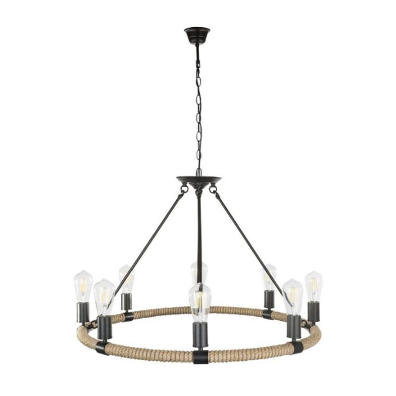 Foto van Industriële hanglamp ulleu - l:81cm - e27 - metaal - zwart